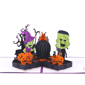 Carte de vœux 3D pop-up sur le thème d'Halloween, faite à la main, fabricant sur mesure pour papeterie artisanale en papier de qualité supérieure - Product Image 3