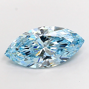 Diamant de laboratoire taille marquise, bleu fantaisie, non monté, pour la création de bijoux - Product Image 1