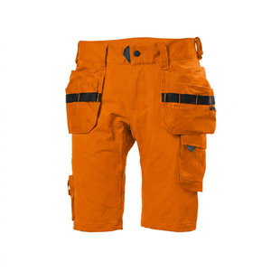 Shorts cargo sportifs pour hommes, taille mi-haute, en toile polyester/coton, séchage rapide, avec plusieurs poches, longueur Bermuda - Product Image 5