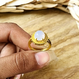 New Arrival Moonstone <b>Rings</b> Boho Brass <b>Ring</b> Women 18k <b>Gold</b> Plated Antique Tribal Beaded Halo Crown Design for Wholesale/OEM/ODM - Product Image 3