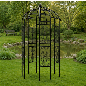 Elegant Black Metal <b>Garden</b> <b>Arbor</b> Gazebo Archway for Wedding Patio Backyard Climbing Plants Outdoor Decor Stand - Product Image 2