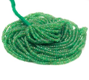 Cuentas facetadas de esmeralda natural de Zambia, 2.75-3.5 mm, cuentas de piedras preciosas de esmeralda de grado AAA, hebra de 16 pulgadas, esmeralda auténtica - Product Image 2