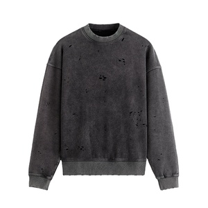 <b>Vintage</b> Unisex 100% Cotton Heavyweight Acid Wash Oversized Drop Shoulder Crewneck Distress Streetwear <b>Sweatshirt</b> 2026 - Product Image 3