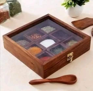Wood Eco-Friendly Spice <b>Box</b> Container-Home Kitchen Spice <b>Masala</b> Holder Dishwasher Safe by Perfect Enterprises - Product Image 2