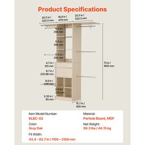 Sistema Armadio Moderno a 2 Cassetti con Organizzatori in Legno Regolabili e 5 Ripiani Estraibili - Organizzazione Guardaroba Moderna - Product Image 2