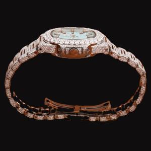 ใหม่ diadream GEMS & Jewel แฟชั่นฮิปฮอปของผู้ชาย41มม. หน้าปัดเพชรสีฟ้า Moissanite เพชรการเคลื่อนไหวนาฬิกาควอตซ์สีเงิน - Product Image 5