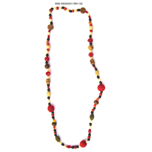Collar Bohemio de Cuentas de Madera con Cuentas Rojas, Negras y Amarillas, Joyería Unisex para Uso Casual al Mejor Precio al por Mayor - Product Image 2