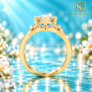 Bague solitaire ovale avec halo de diamants de laboratoire, élégante bague de fiançailles ovale en diamant, bijoux de mariée de luxe, sertissage halo étincelant - Product Image 3