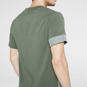 Ensemble de survêtement décontracté pour homme, col Henley, été, patchwork, blocs de couleur, respirant, 100% coton, tenue de sport, vêtements de plage - Product Image 5