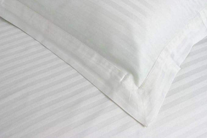 Premium 400 GSM White Pure Cotton Satin <b>Stripe</b> Bedsheet Heavy Weight Luxury Hotel <b>Bedding</b> <b>Set</b> for Home Hospitality Bulk Supply - Product Image 2