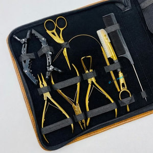 Kit d'outils professionnels pour extensions de cheveux durables en acier inoxydable, micro-perles en plasma doré, pinces crocodiles écologiques - Product Image 3