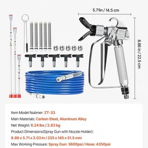 Set di Tubi per Spruzzatore di Vernice ad Alta Pressione Senza Aria 3600PSI 240V per Applicazioni Industriali con 5 Punte Girevoli 211 315 417 517 623 - Product Image 2