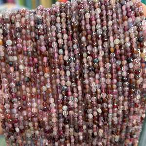 Cuentas facetadas de espinela natural mixta, cuentas de piedras preciosas en forma de moneda, cuentas de piedra redonda con buen corte, hilo de cuentas para la fabricación de joyería. - Product Image 6