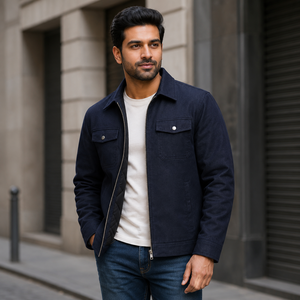 Chaqueta Bomber Personalizada para Hombre, con Capucha, de Lona Delgada, Estilo Urbano, con Cierre, Forro Acolchado, Informal, para Exteriores, con Logotipo Personalizado, 100% Algodón, OEM - Product Image 5