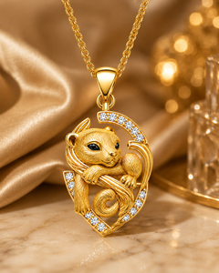 Colgante de León Simba en Plata de Ley 925 Chapado en Oro de 18k con Collar, Joyería con Dije de Animal para Regalo, Regalo de Aniversario para Mujer - Product Image 3