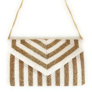 Bolso de Hombro Rectangular de Tela de Algodón Ecológica Hecho a Mano en India, con Bordado de Cuentas, Estilo Bohemio para Mujer, Moda para Fiestas - Product Image 2