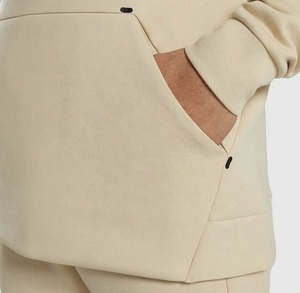 Survêtements ajustés à capuche et fermeture éclair personnalisés de haute qualité pour hommes bas actifs costume de jogging uni épais vente en gros usine pour le printemps - Product Image 6