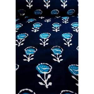 Tissu d'habillement 100% coton tissé, imprimé au bloc, écologique, respirant, séchage rapide, léger, style croisé, provenant du Rajasthan - Product Image 5