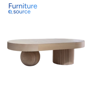 Mesa de centro con abalorio rústico para sala de estar-La mejor mesa de centro de madera con patas de bola Chapa de Acacia/madera contrachapada-Mesa de centro de pedido a granel - Product Image 4