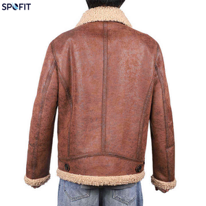 Chaqueta de Invierno de Alta Calidad para Hombre, Estilo Bomber Casual, con Forro de Piel de Oveja Auténtica, Cierre de Cremallera, Servicio OEM - Product Image 2