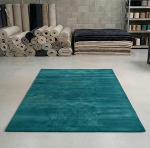 Alfombra Moderna Abstracta de Lana Sólida Hecha a Mano, Antideslizante, para Sala de Estar, Dormitorio, Oficina, Decoración del Hogar, Venta al Por Mayor - Product Image 1