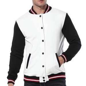 Chaqueta Varsity para Hombre al Mejor Precio, de Secado Rápido, Corte Ajustado, con Mangas de Cuero Personalizadas, Etiqueta Privada, Logotipo Frontal en Lona - Product Image 3