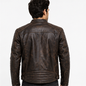 Custom Mens <b>Top</b> Grain Cowhide <b>Leather</b> Hooded Jacket Slim Fit Zipper Design for Casual and Outdoor Wear Private Label Wholesale - Product Image 2