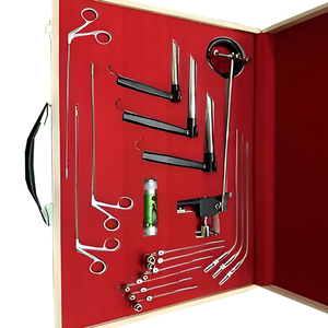 Ensemble d'instruments chirurgicaux ORL en acier inoxydable, outils manuels, classe I, certifié CE, étui de rangement rouge, BSI-2788, garantie 1 an - Product Image 3