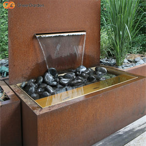 Fuente de Cascada de Acero Corten para Exteriores, Resistente a la Intemperie, Color Rojo Oxidado, Decoración Artística para Jardín, Adorno Metálico para Paisajes - Product Image 3