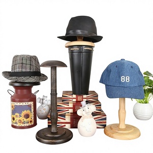 Support de Présentation de Chapeaux Vintage en Bois Écologique Portable avec Montage Facile pour les Magasins de Détail - Product Image 1