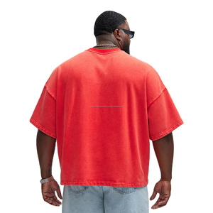 T-shirt d'été 100 % coton pour homme, doux et confortable, coupe oversize, effet délavé, tricoté, imprimé, logo personnalisé, impression DTG, sérigraphie, grammage lourd - Product Image 4