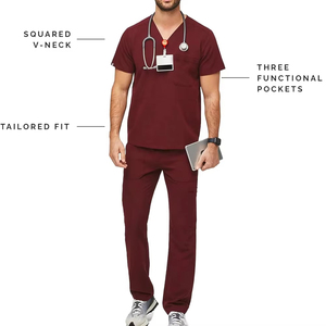 OEM Men Medical Surgical Uniform Set Breathable Hospital Nursing <b>Scrubs</b> Short Sleeve Top Jogger Pants Available In Best Quality - Product Image 6