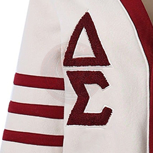 Sorority Sigma <b>White</b> <b>Knitted</b> <b>Cardigan</b> Women's Sweater Red V-Neck Greek Embroidery DST Letter Cotton Long Sleeve University Wear - Product Image 6