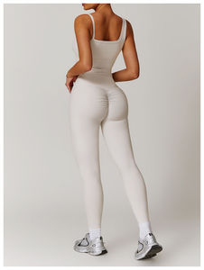 Blue Seamless Yoga Set Women High Waist Elastic Waist Crop <b>Top</b> Shorts 3 Piece Spandex/Nylon Sportwear Square Neck Front - Product Image 3