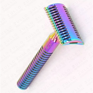 Maquinilla de Afeitar de Seguridad de Acero Inoxidable de Primera Calidad, Color Arcoíris, Doble Filo, Reutilizable, para Hombre, Marca Privada OEM - Product Image 6
