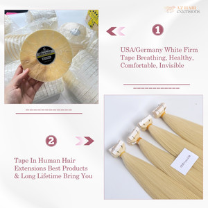 Cinta en extensiones de cabello 100% Cabello humano sin procesar Extensiones de cabello Remy vietnamita recto Hecho en Vietnam - Product Image 4