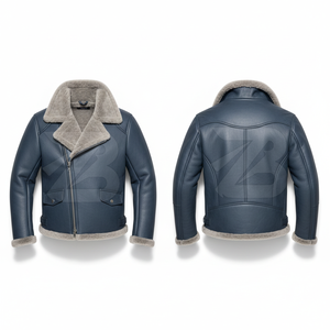 100% Top High Quality Genuine Leather <b>Jacket</b> for Men 2024 New Fashionable Plain Men Shearling Leather <b>Jackets</b> - Product Image 6
