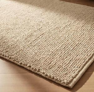 Tapis en laine fait main, beige naturel, tissage plat texturé, tapis moderne pour salon, tapis de sol durable pour la décoration de la maison - Product Image 3
