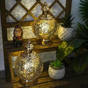 Portavelas Decorativo de Metal Estilo Boho con Diamantes, Resistente al Calor, Lámpara Colgante para Hogar, Jardín, Patio, Bodas, Fiestas, Mesa - Product Image 2