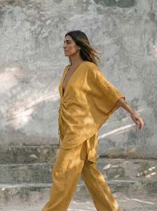 Yellow Cotton Woven Boho Maxi Dress Mandarin Collar Sleeveless Loose Fit <b>Wrap</b> Tie Front Breathable Summer Casual <b>Sweet</b> - Product Image 6