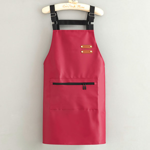 Tablier de cuisine unisexe sans manches en polyester personnalisable avec logo – Marron, bleu clair, jaune, rouge, vert - Product Image 4