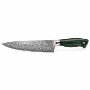 Cuchillo de Chef de Acero de Damasco con Mango de Madera y Hoja con Patrón, Forjado a Mano, Premium, Ergonómico, para Cocina, Marca Privada - Product Image 1