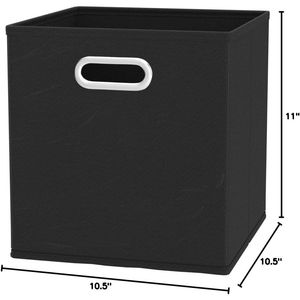 Contenitori Pieghevoli Neri 10,5 X 10,5 X 11 cm, Cesti Organizzativi in Tessuto Salvaspazio con Manici, Set da 6 - Product Image 4