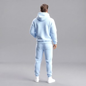 Conjuntos Deportivos Unisex Personalizados Ecológicos de Secado Rápido, 100% Algodón, 350 Gsm, Sudadera con Capucha y Pantalones de Felpa, Cierre con Cordón - Product Image 2