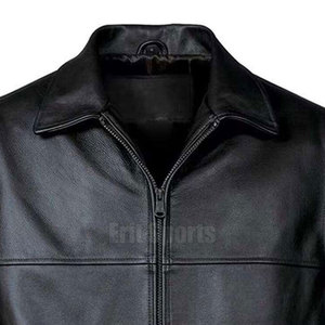 Classic Urban Design Men's <b>Winter</b> <b>Leather</b> <b>Jacket</b> with Stand Collar and Front Logo Breathable Eco-Friendly Casual Fashion - Product Image 3