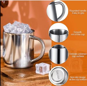 Premium Quality Sale Insulated Double Wall Stainless Steel Coffee Beer Mocktail Tea Drinking <b>Mug</b> Keeping Cold Hot For Long - Product Image 2