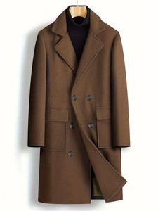 Manteau long décontracté pour homme à revers simple, en laine/polyester, avec fourrure, fabriqué au Bangladesh - Product Image 3
