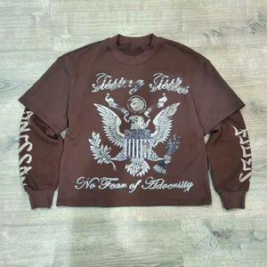 Camiseta regular sólida de gran tamaño para hombre con logotipo personalizado Sun Faded 100% algodón de doble capa de silicona con estampado de manga regular Terry High - Product Image 1