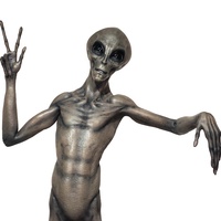 Idées d'entreprise de décoration sur le thème de l'espace, artisanat de simulation, statue d'extraterrestre grandeur nature en fibre de verre et résine