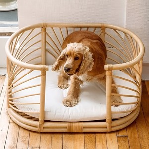 Camas grandes de ratán para perros, accesorios para mascotas de gran calidad, camas sostenibles de caña para gatos, nidos para cachorros. - Product Image 6